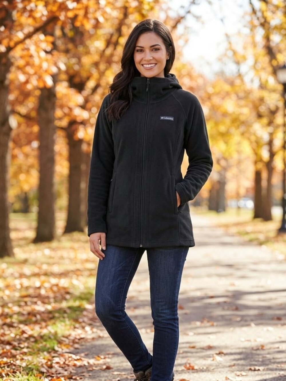 Dark Grey Columbia hooded fleece jacket